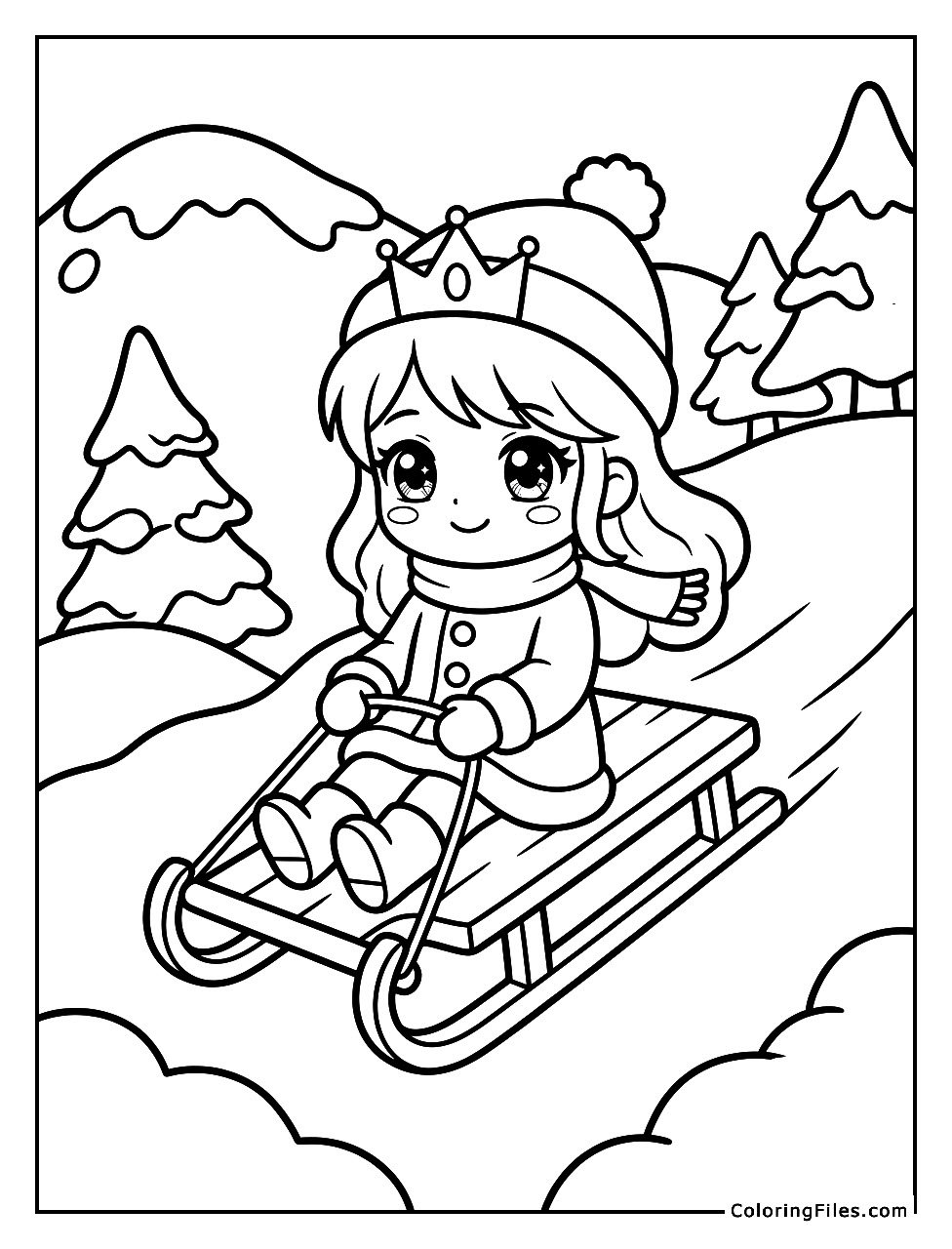 Princess Winter Sledding