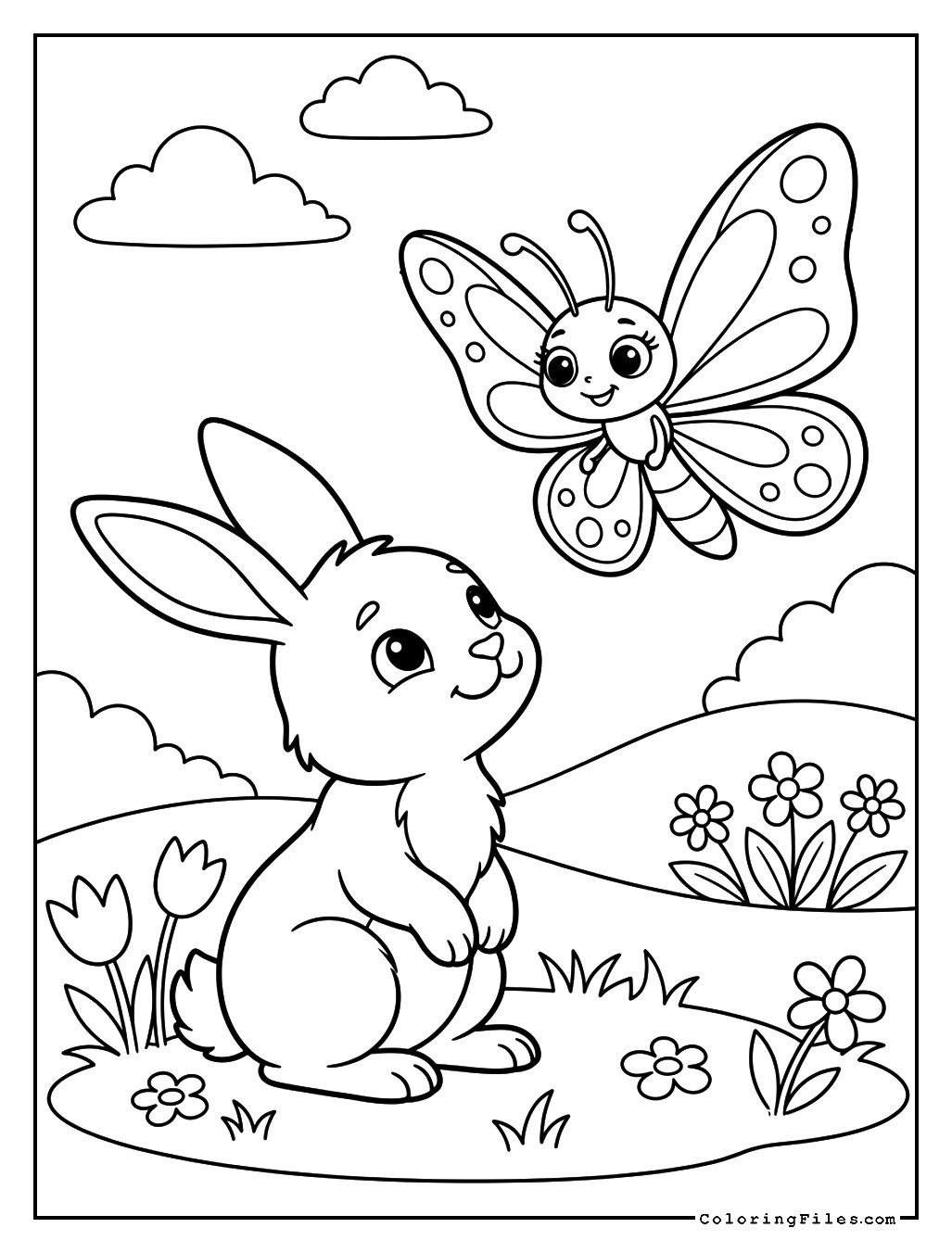 Rabbit & Butterfly Spring Time