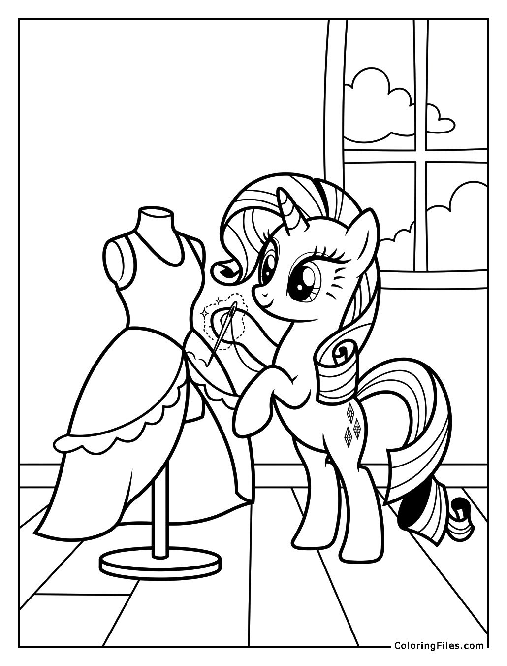 Rarity Creating A New Dress