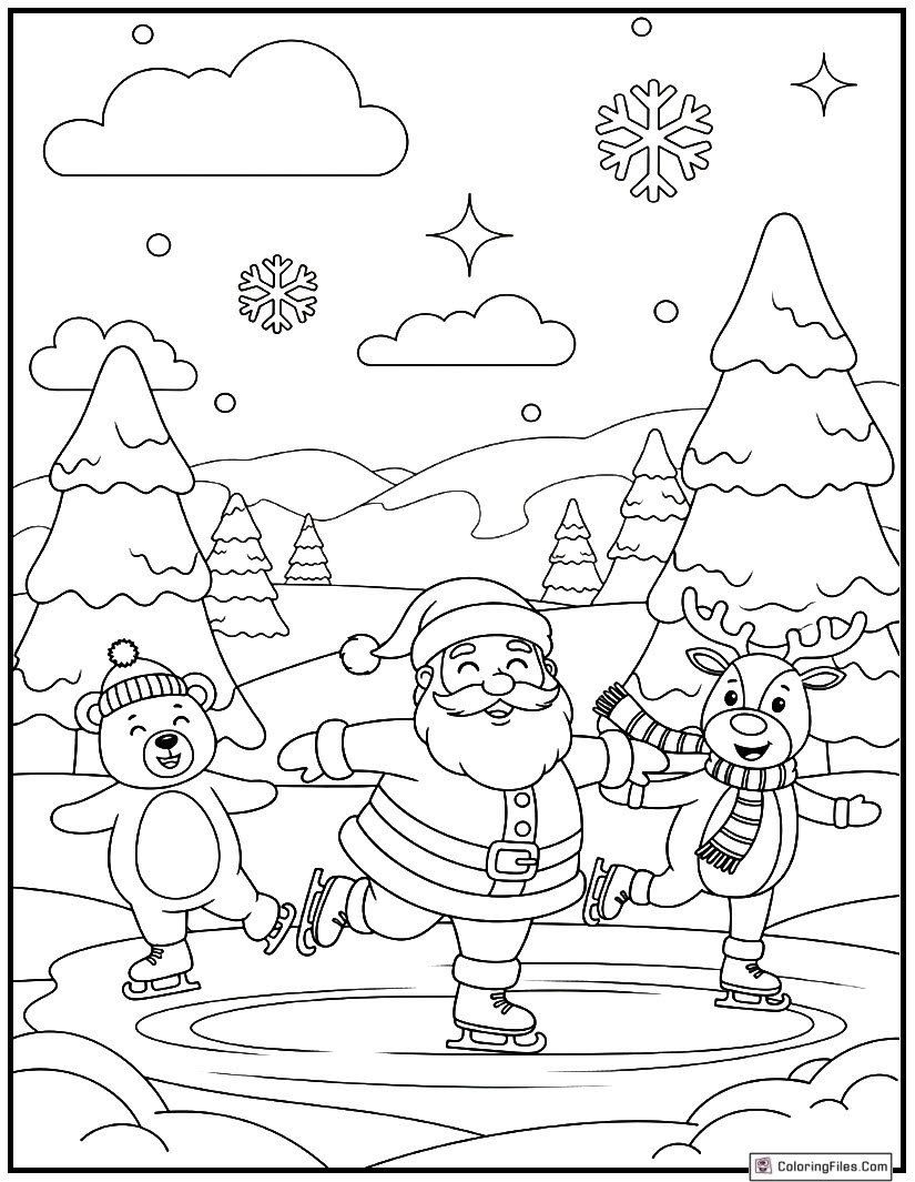 Santa and Friends Ice Skating