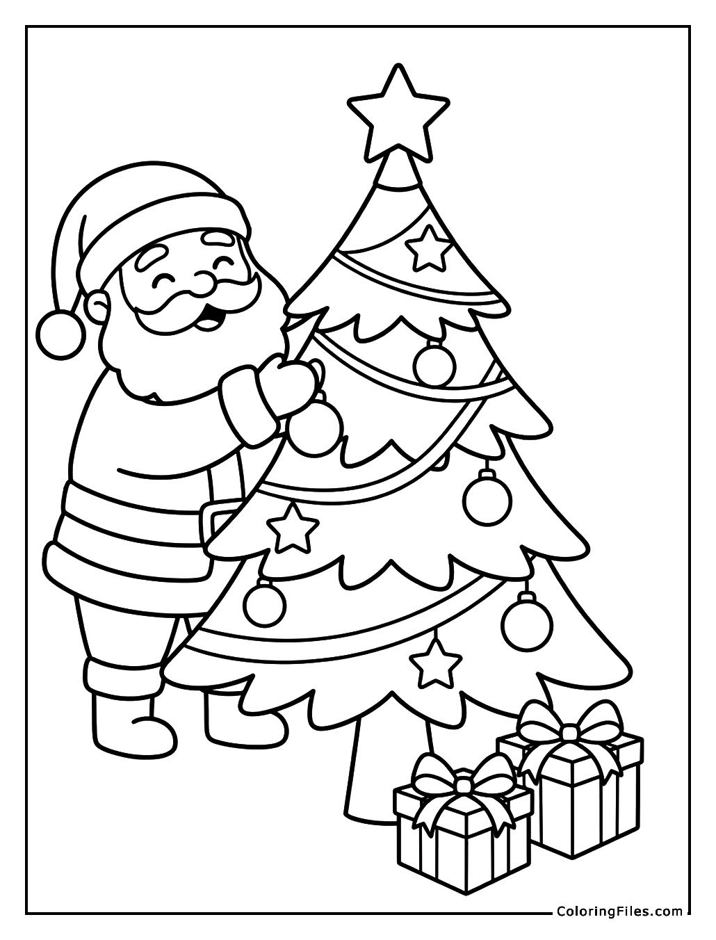 Santa Decorating the Tree