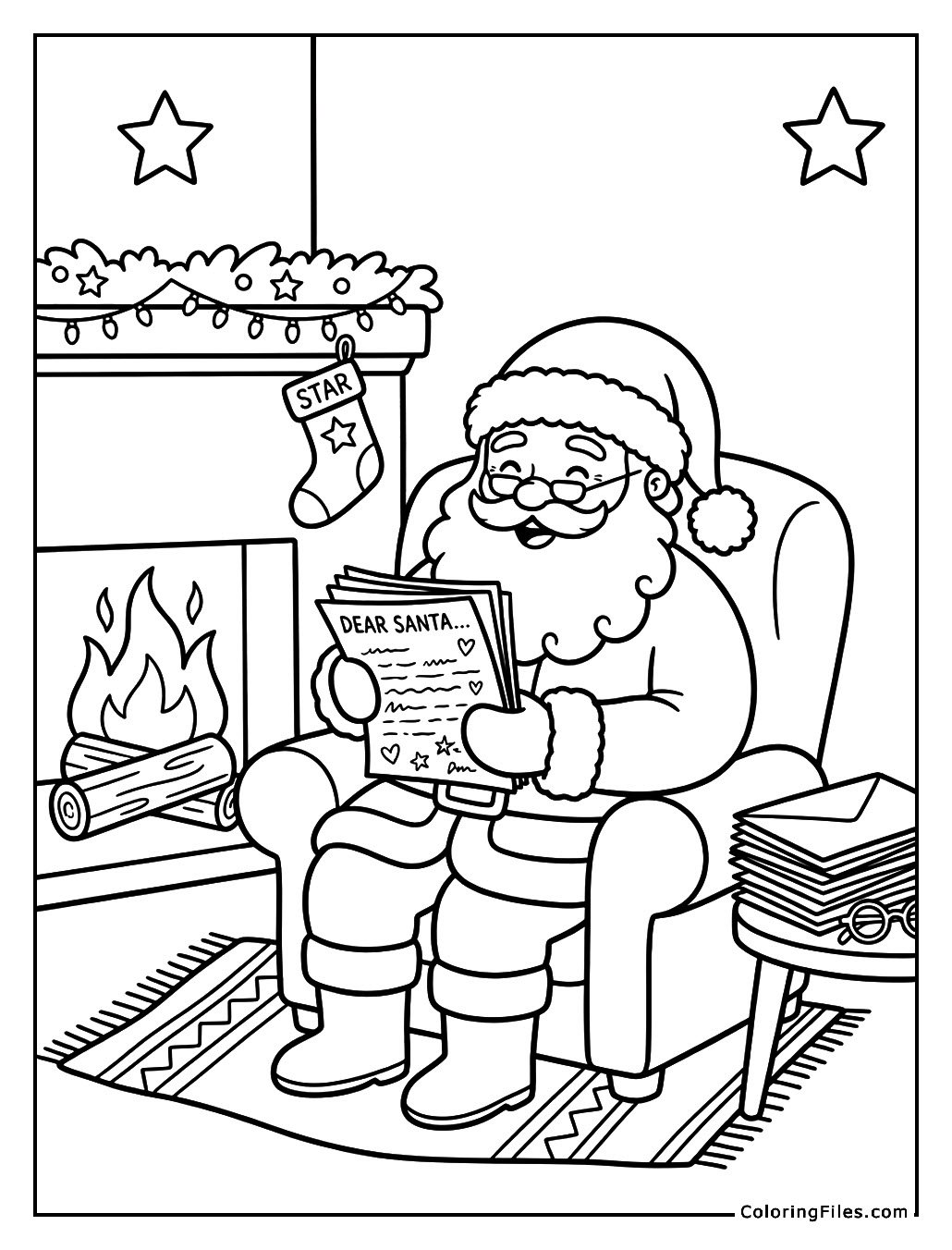 Santa Reading Christmas Letters