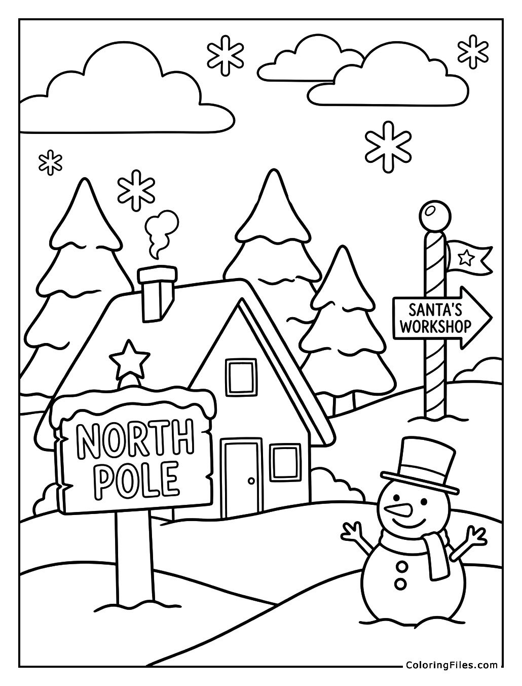 Santa’s Snowy North Pole Home