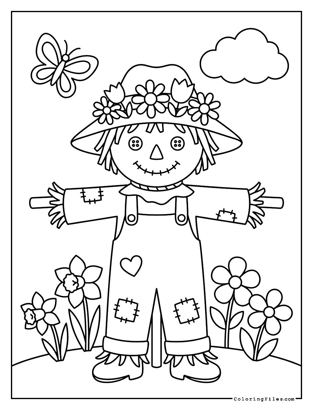 Scarecrow with Flower Hat