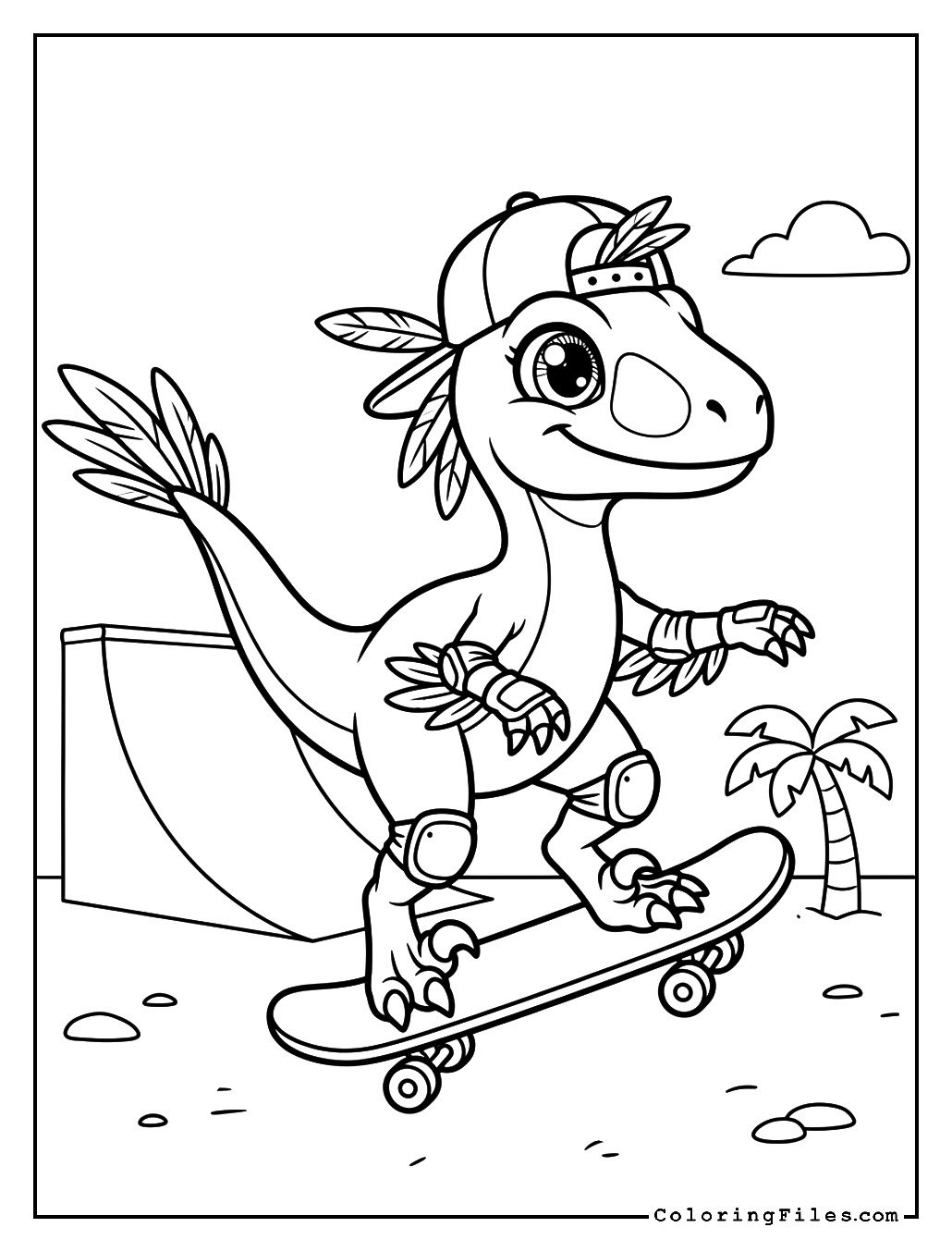 Skateboarding Velociraptor