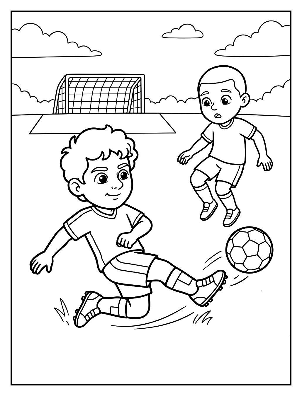 Soccer Player Sliding for the Ball