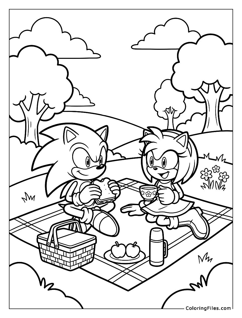 Sonic and Amy Picnic Day