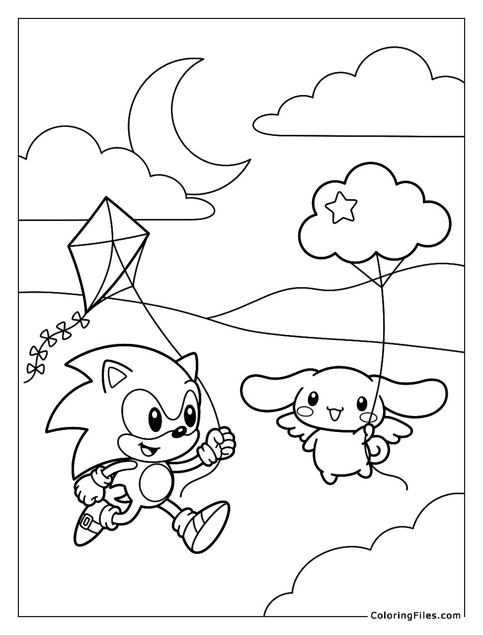 Sonic and Cinnamoroll Flying Kites