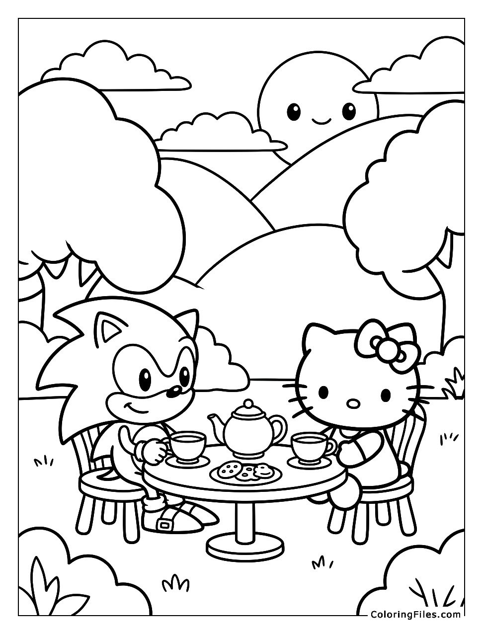 Sonic and Hello Kitty Tea Party