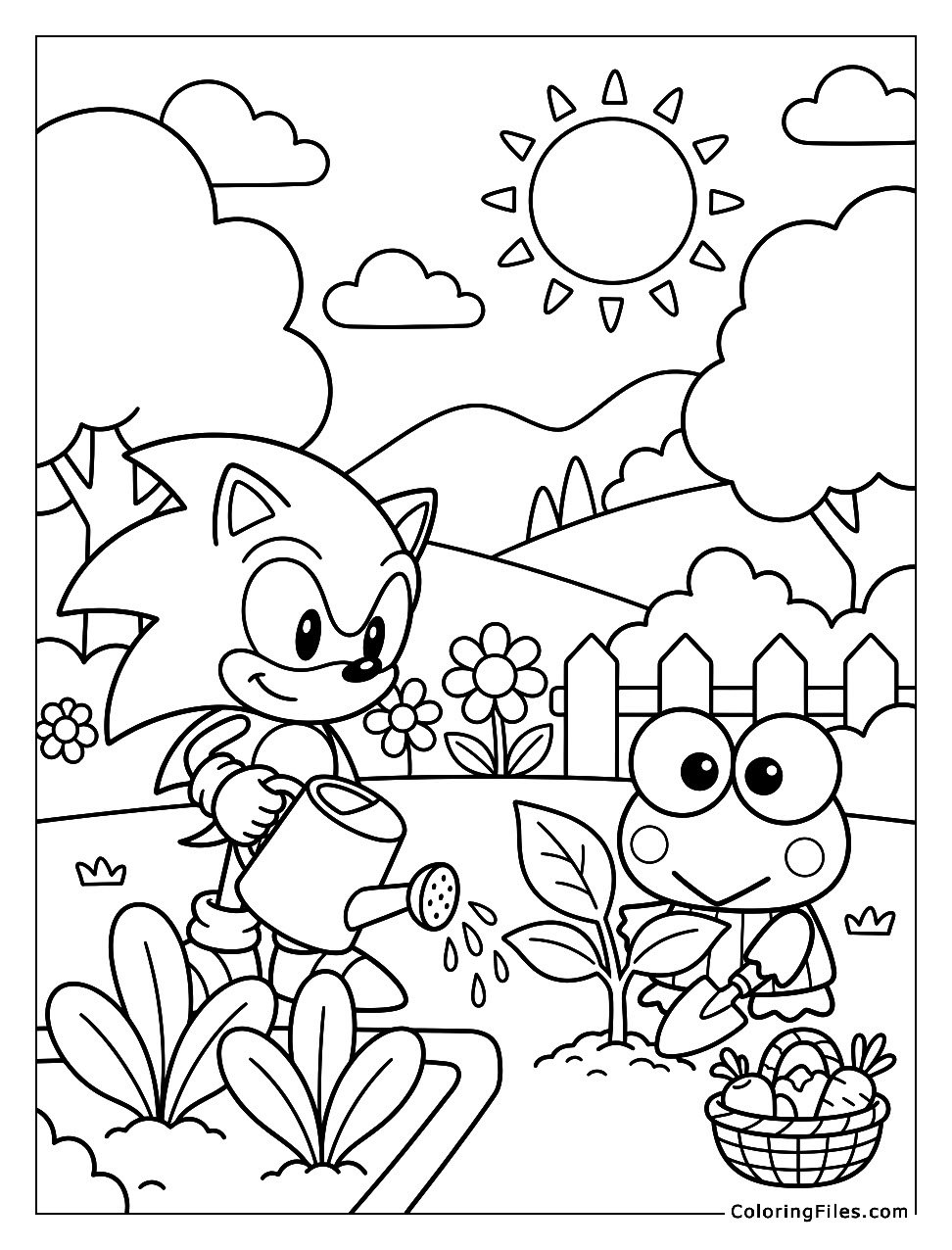 Sonic and Keroppi Gardening Day