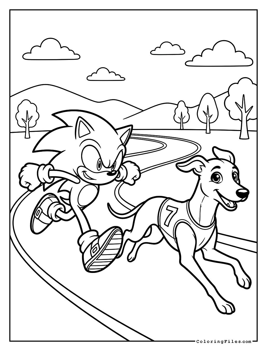 Sonic & Greyhound Racing Fast