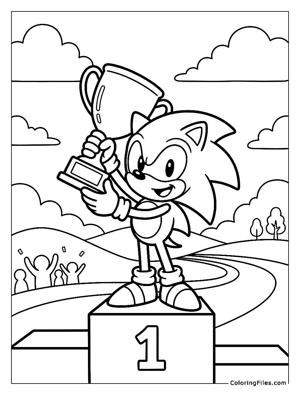 Sonic Winning a Gold Trophy