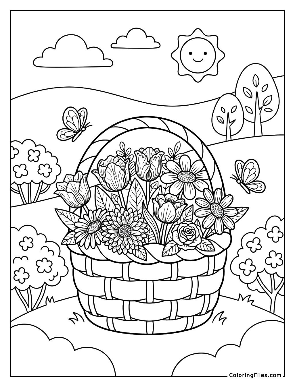 Springtime Bounty: Garden Flower Basket