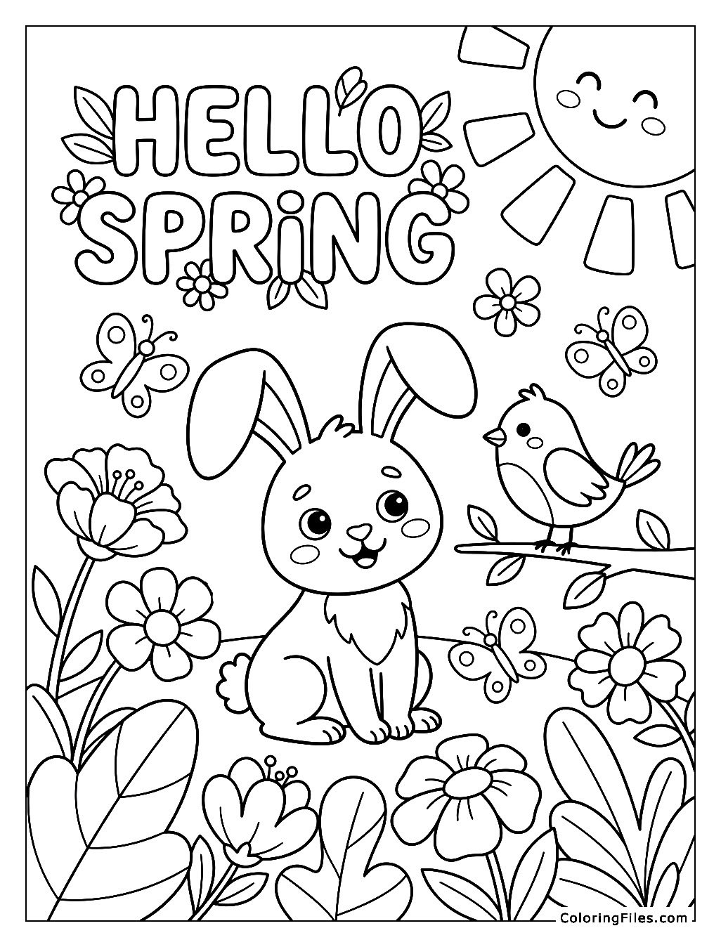 Springtime Friends: Rabbit and Bird Celebrate