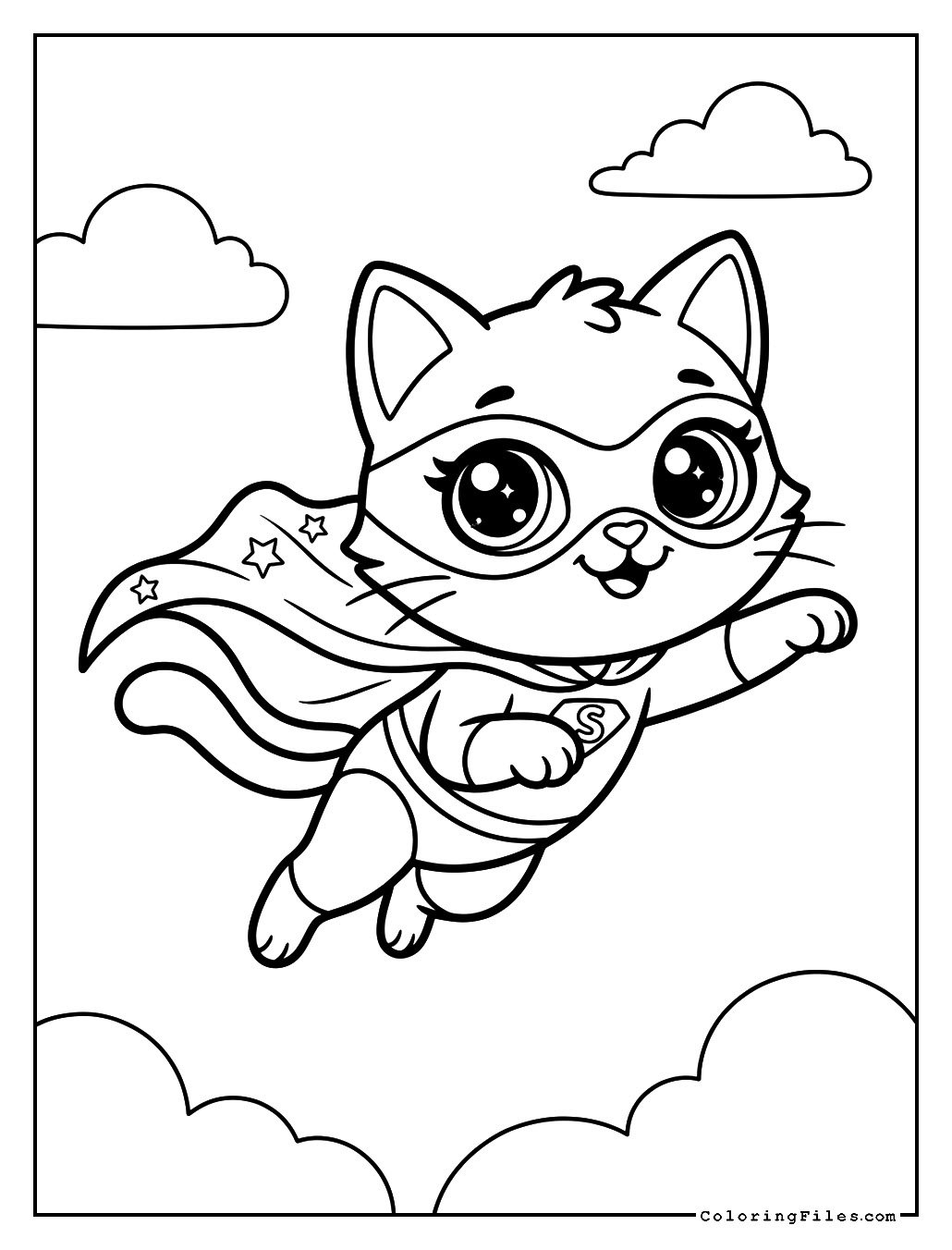 Superhero Cat with a Flying Cape