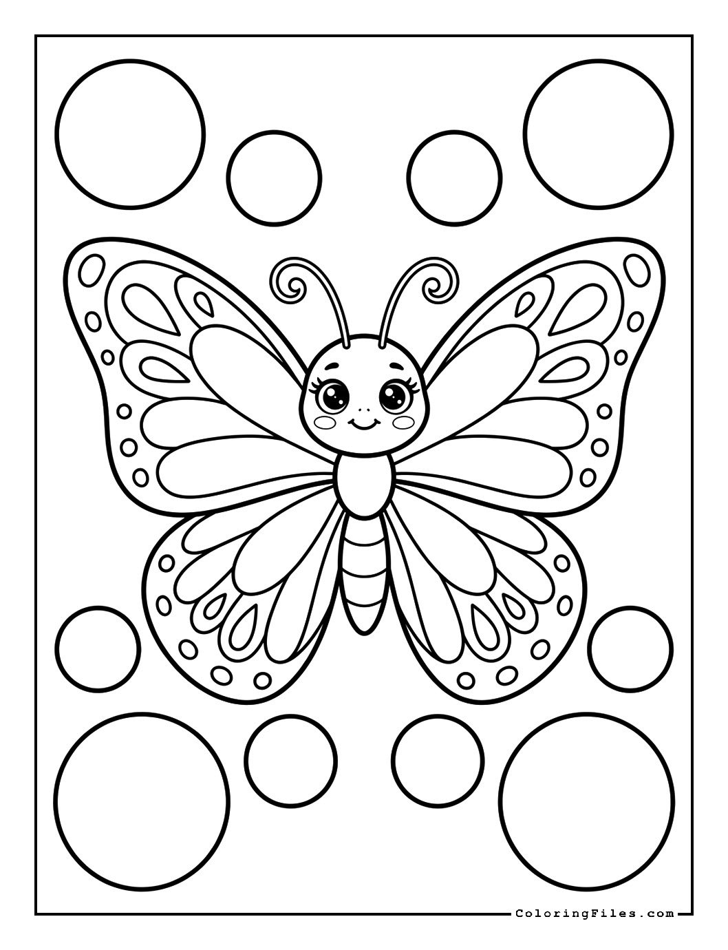 Symmetrical Butterfly & Circles