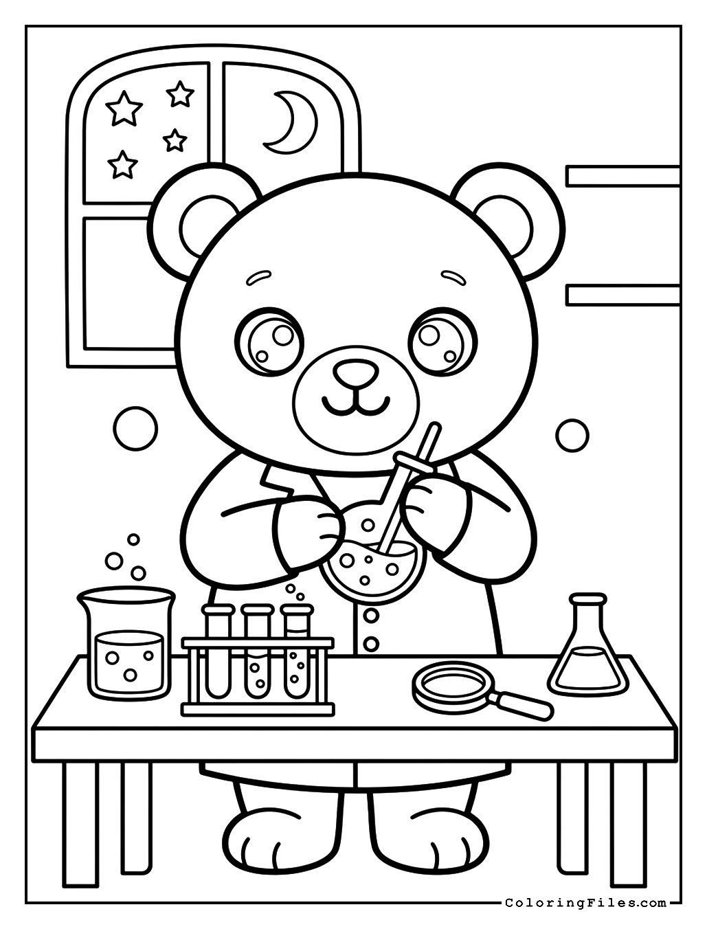 Teddy Bear Doing Science