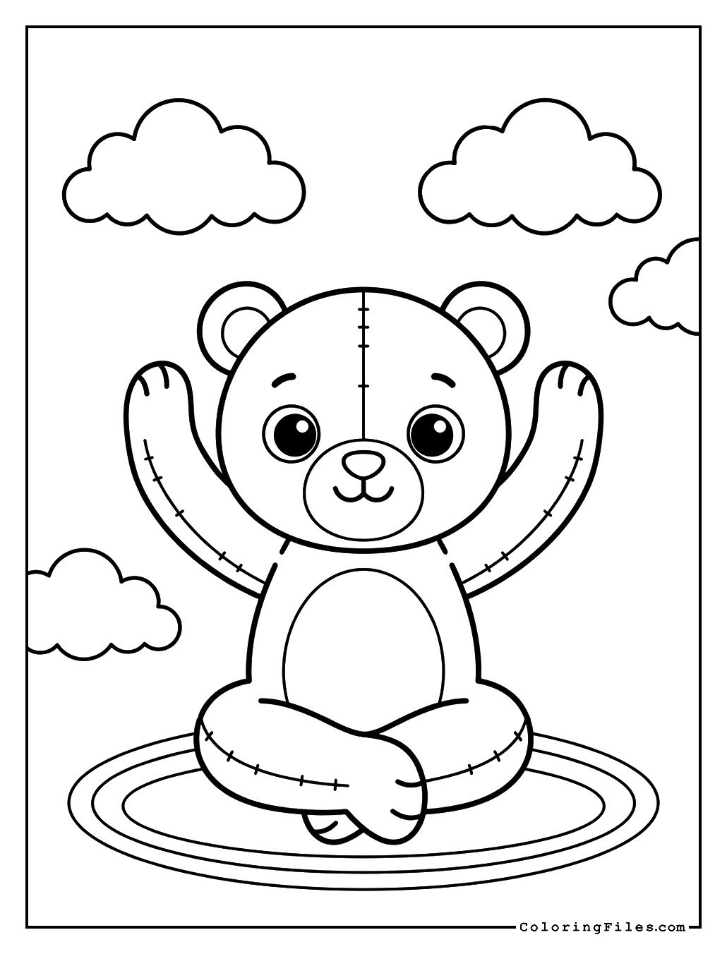 Teddy Bear Doing Yoga Pose