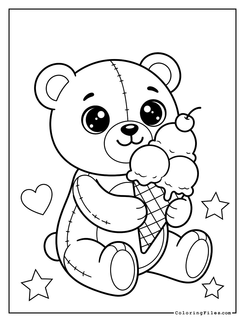 Teddy Bear Eating Ice Cream
