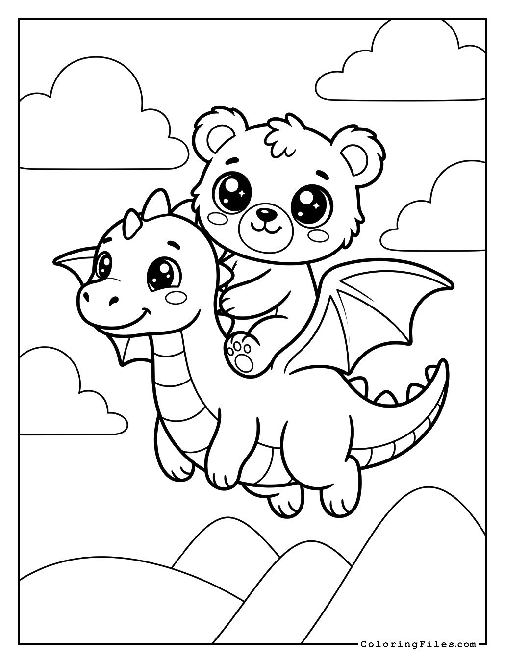 Teddy Bear Flying a Dragon