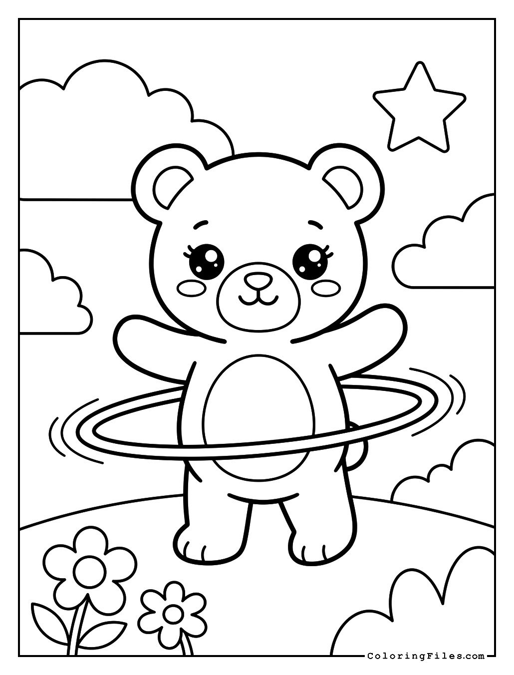 Teddy Bear Playing Hula Hoop