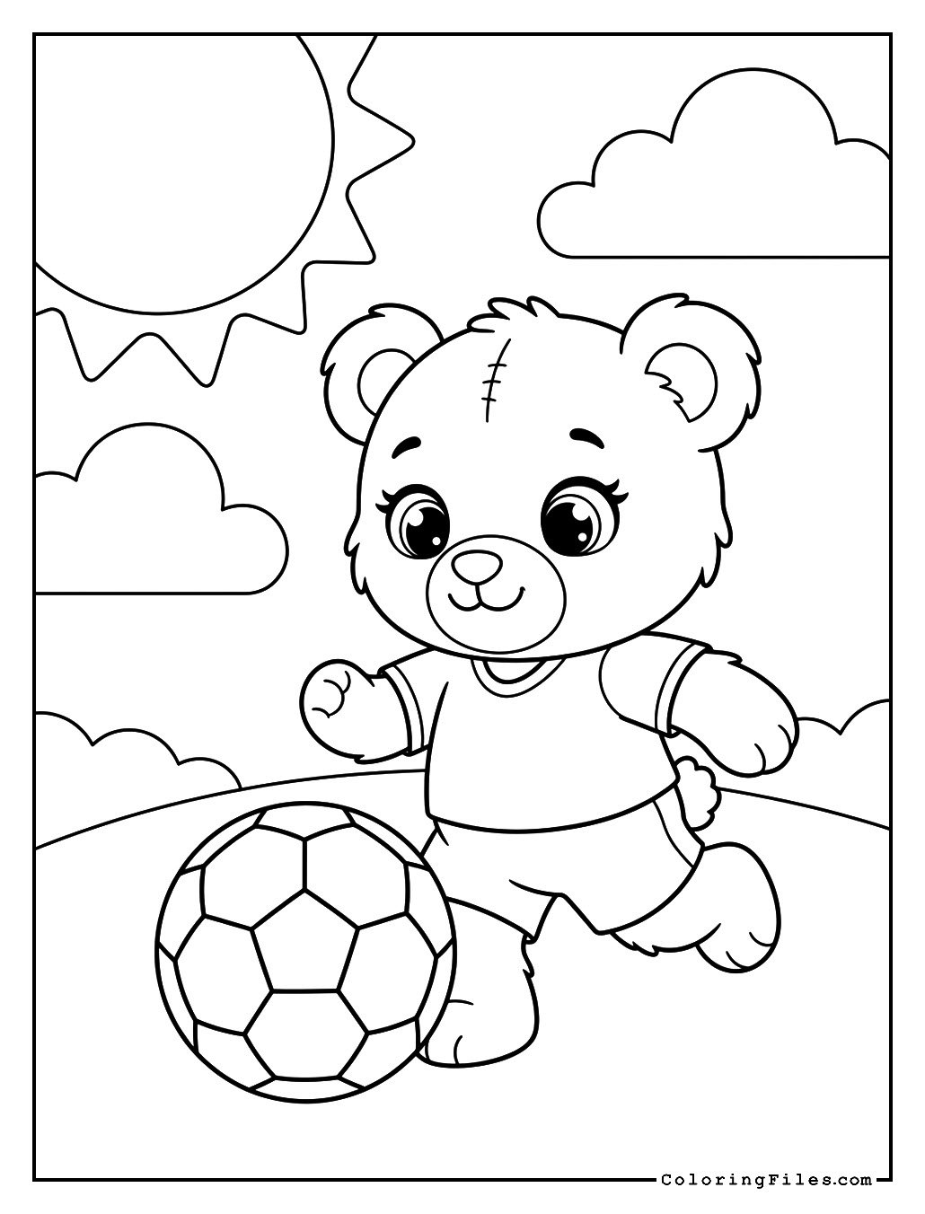 Teddy Bear Playing Soccer