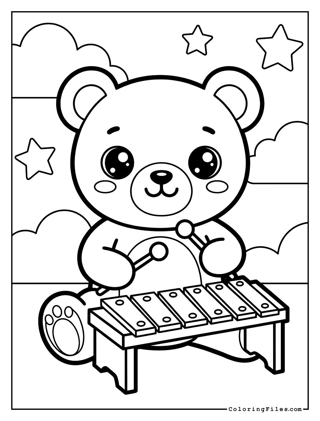 Teddy Bear Playing Xylophone