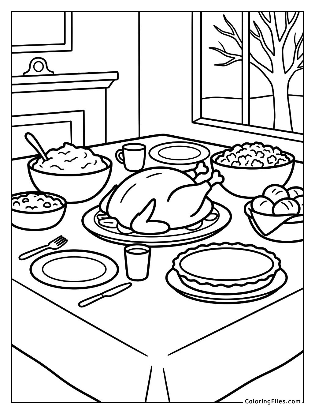 Thanksgiving Table Full of Goodies