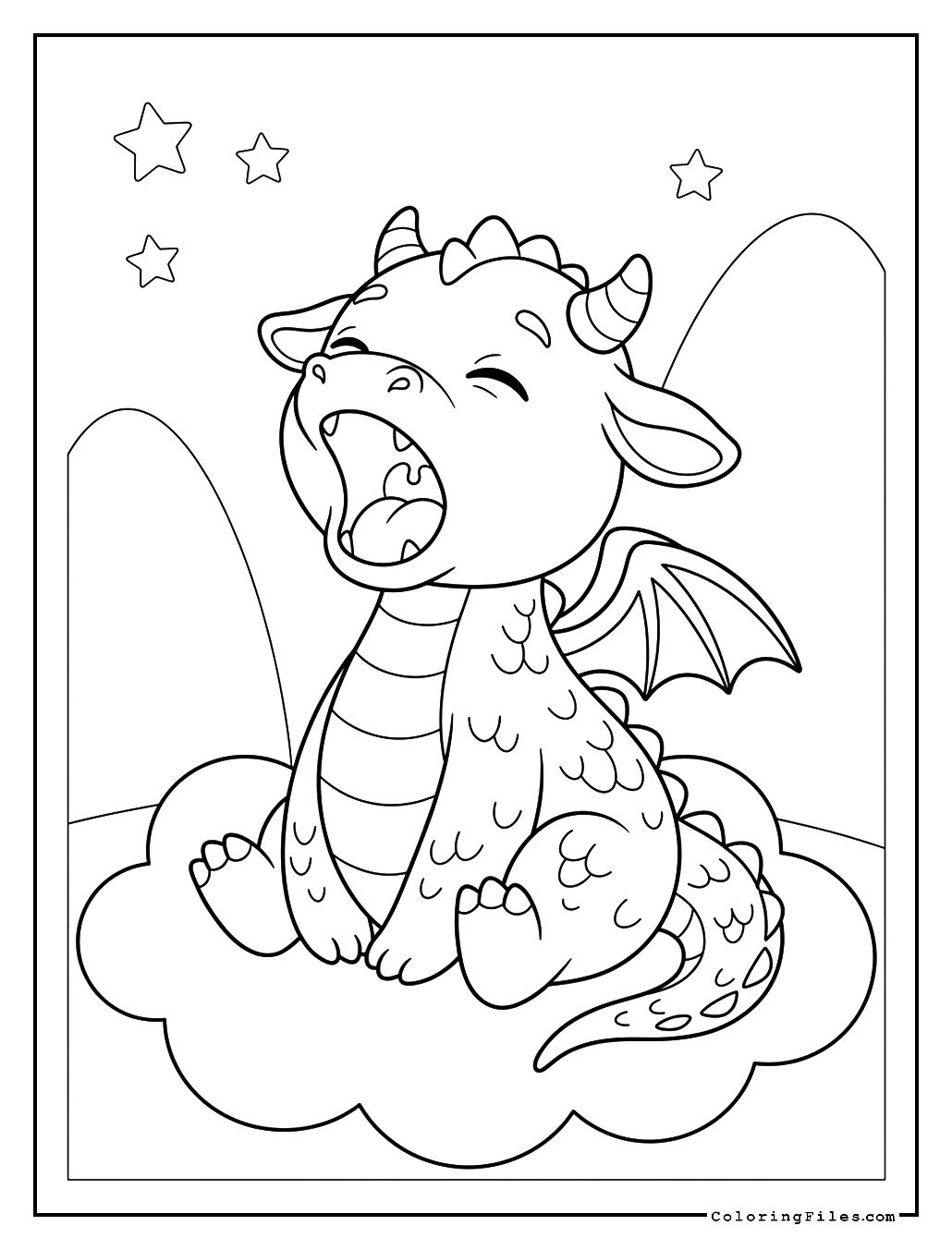 The Yawning Baby Dragon