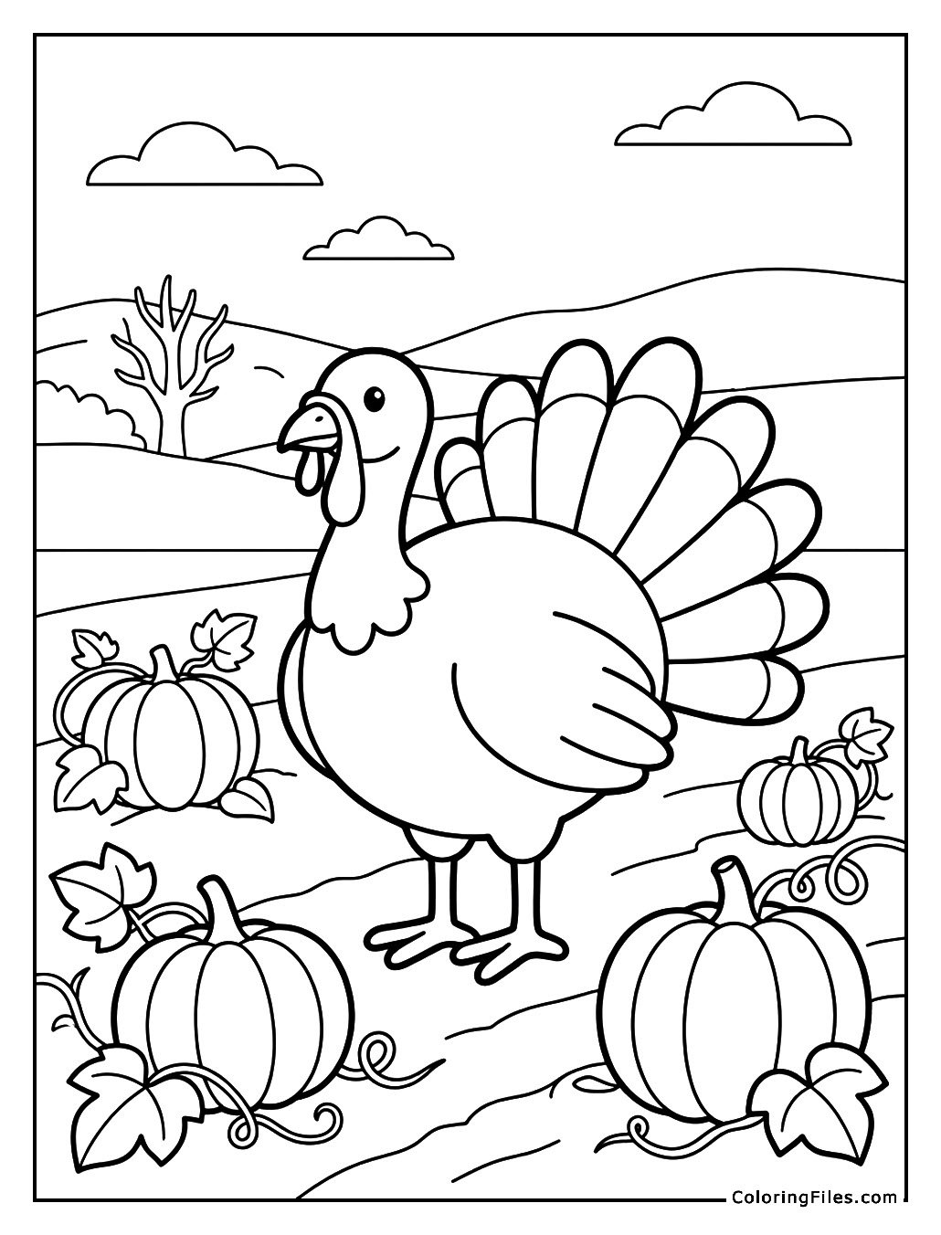Turkey and Pumpkin Patch