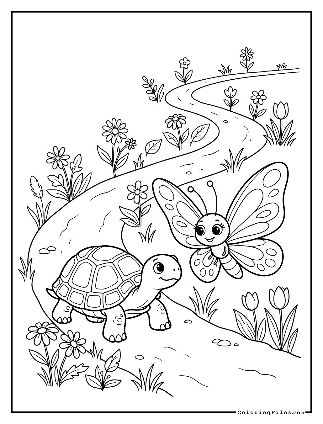 Turtle & Butterfly Floral Walk