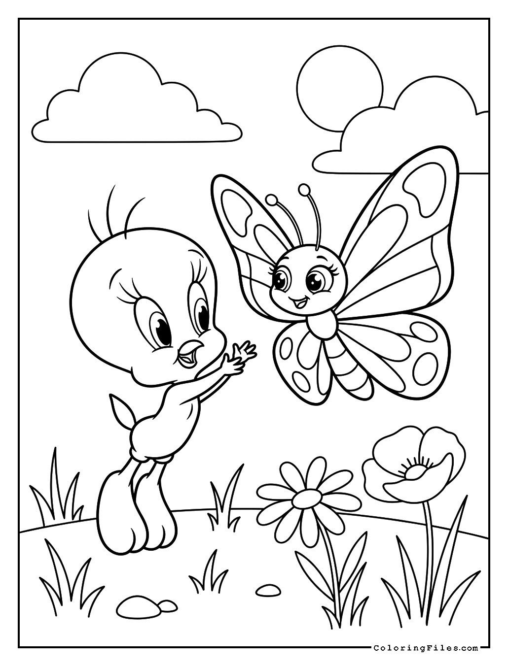 Tweety Bird & Yellow Butterfly