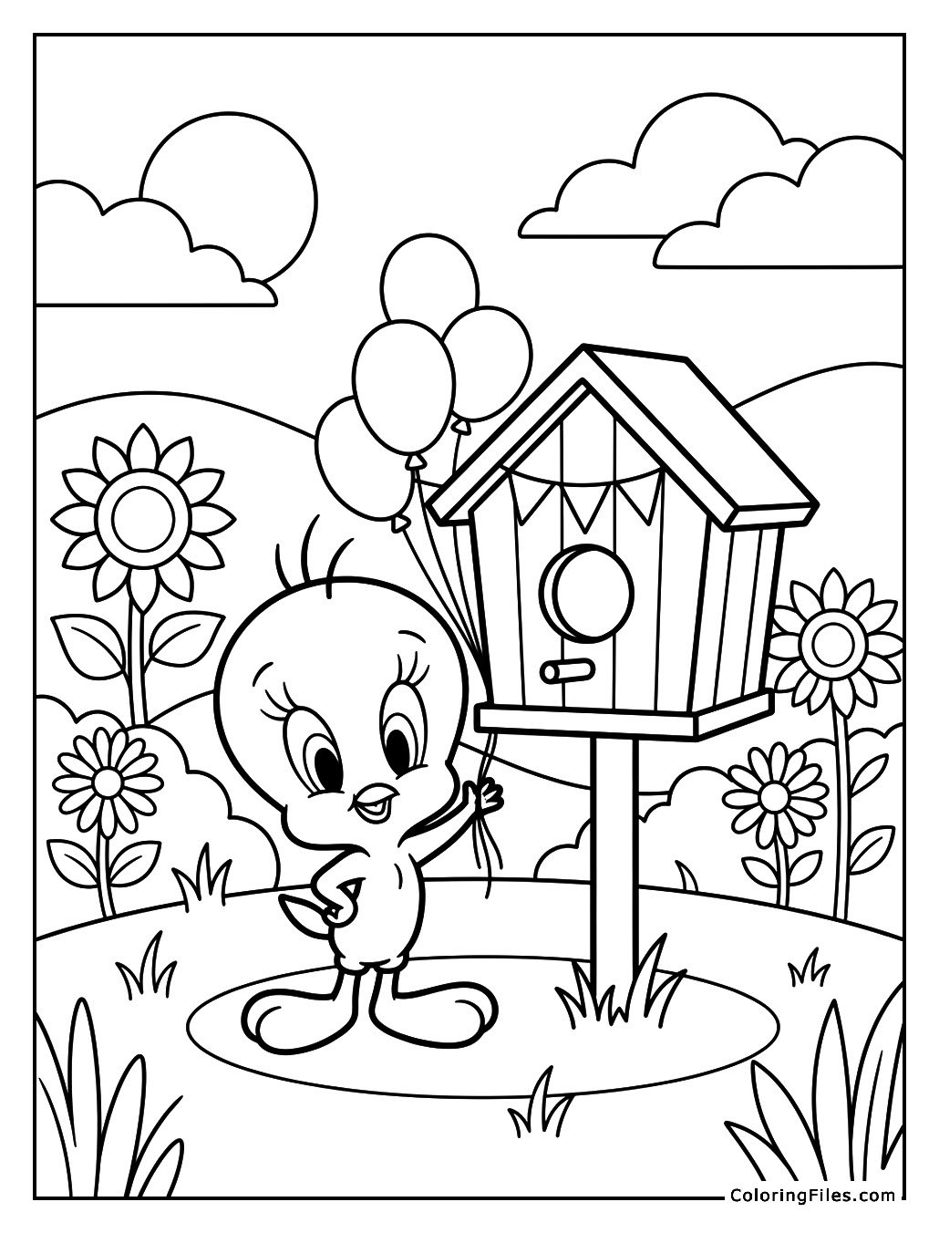 Tweety Bird’s Garden Birdhouse Party