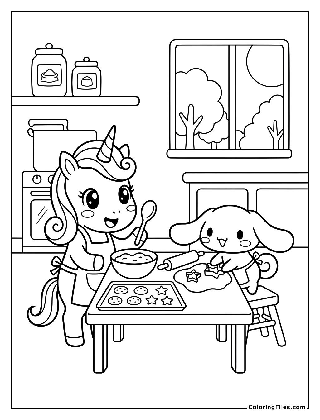 Unicorn Baking Cookies with Cinnamoroll