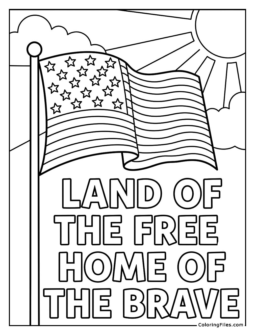 USA Flag Waving in Breeze