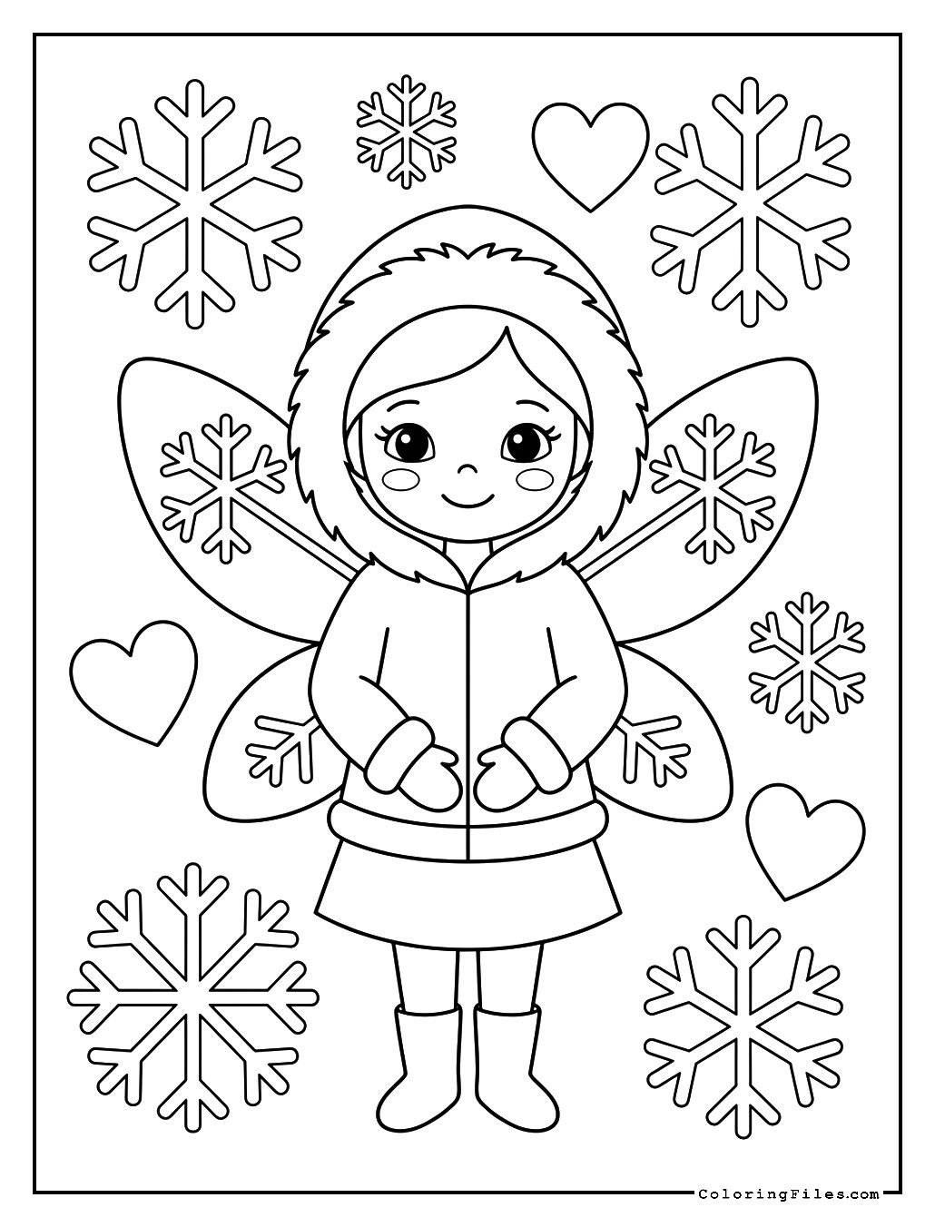 Winter Fairy and Snowflakes