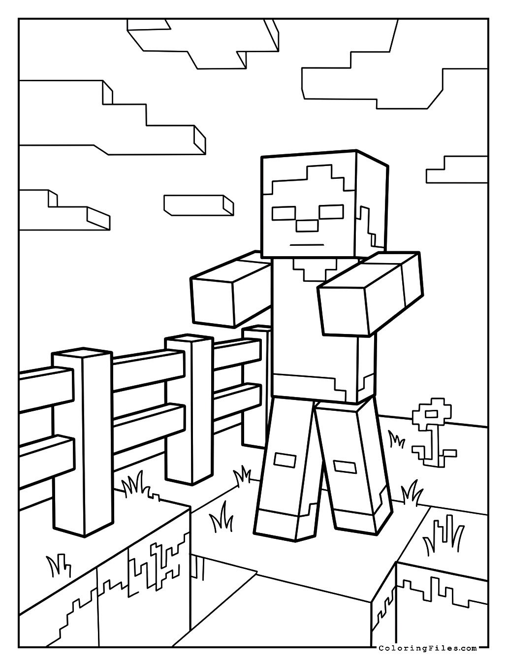 Zombie and Fence Barrier