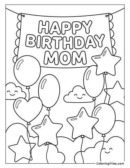 Happy Birthday Mom With Balloons