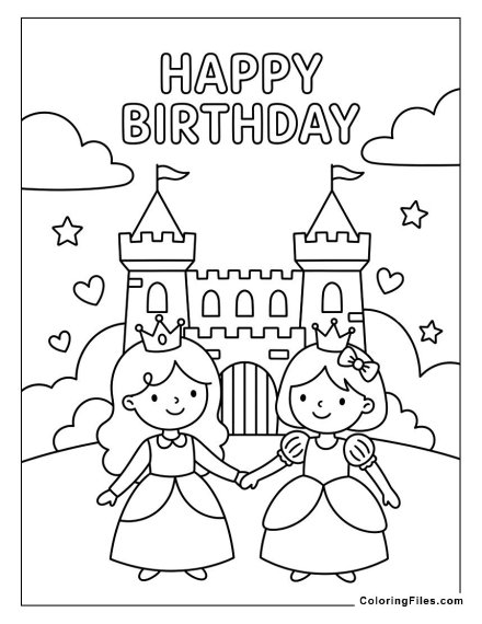 Princesses and a Castle HappyBirthday