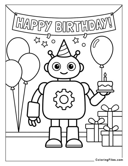 Birthday Robot Party Time