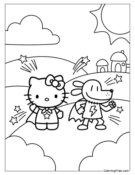 Hello Kitty & Dog Man Heroes!