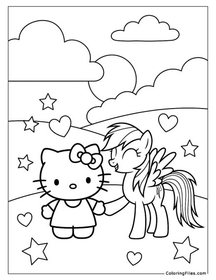 Hello Kitty and Rainbow Dash