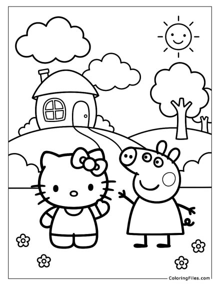 Hello Kitty Visits Peppa Pig