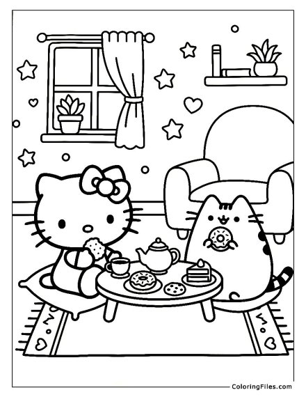 Hello Kitty and Pusheen Snack Party