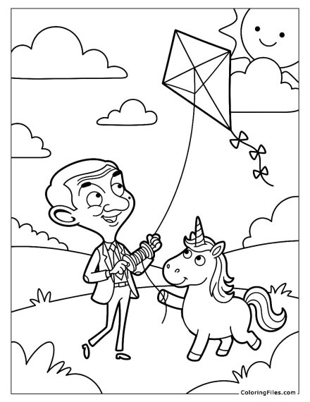 Unicorn and Mr Bean Fly a Kite