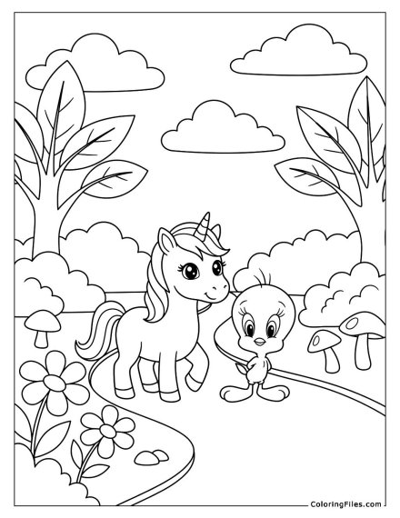 Unicorn and Tweety Bird Garden Walk