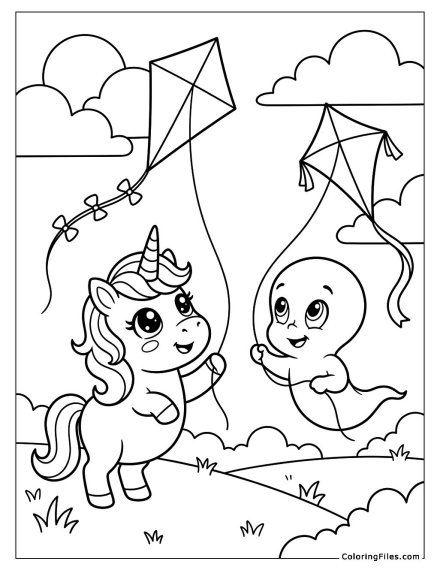 Unicorn Flying Kites with Casper