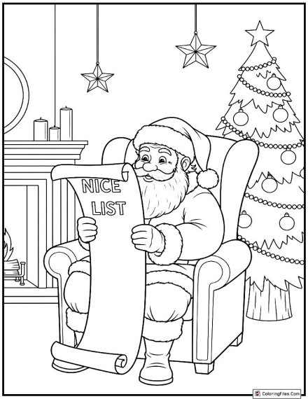 Santa Reading His Nice List