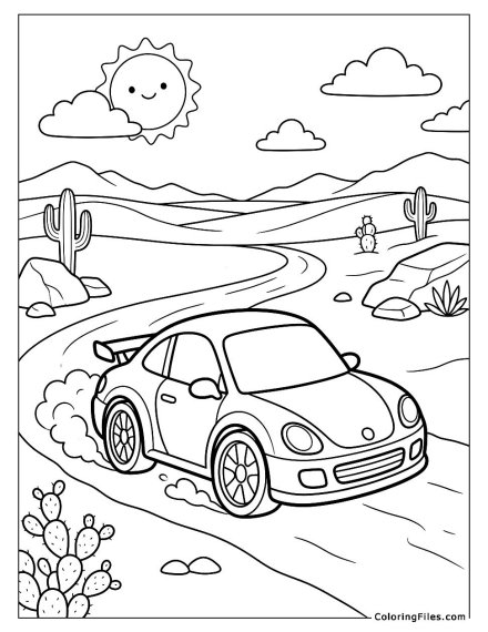 Sports Car Racing Through the Desert