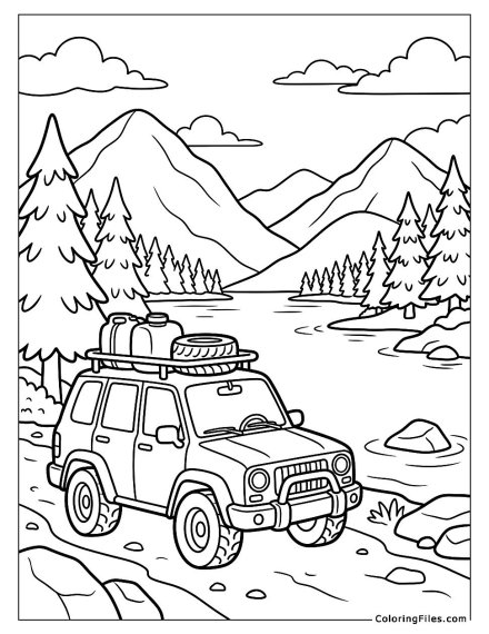 Car Parked Beside a Mountain Lake